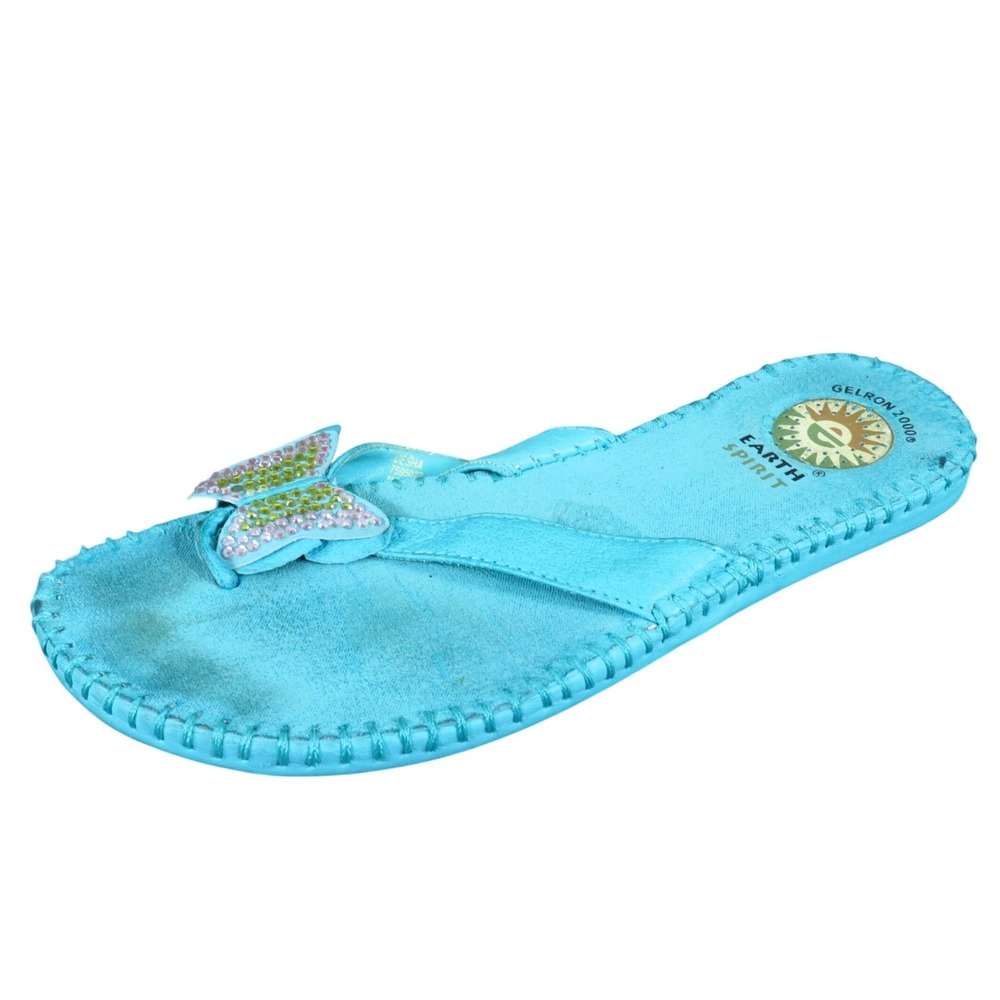 Earth Spirit Desha Women Sandal 5 Casual Comfort Butterfly Turquoise Leather‎